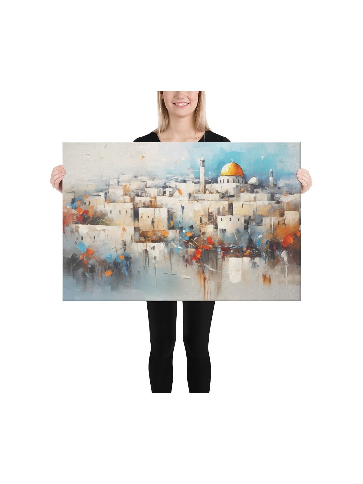מבט על ירושלים הדפס על קנבס